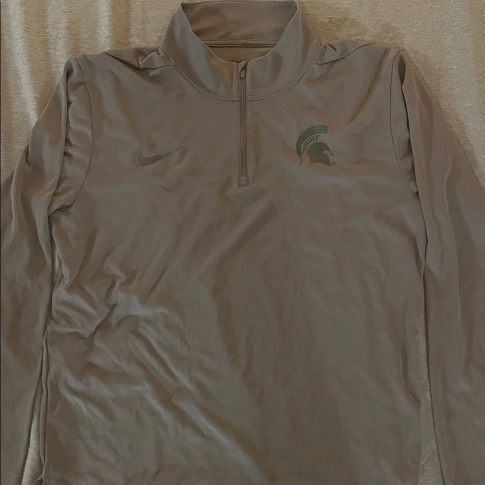 Nike Michigan State Spartans Heather Grey Quarter-Zip Pullover